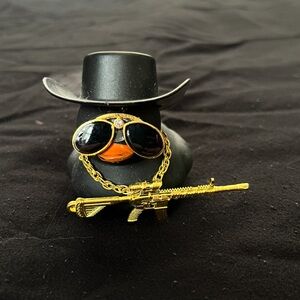 Black and Gold Cowboy Rubber Duck